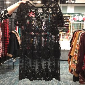 Black lace tunic